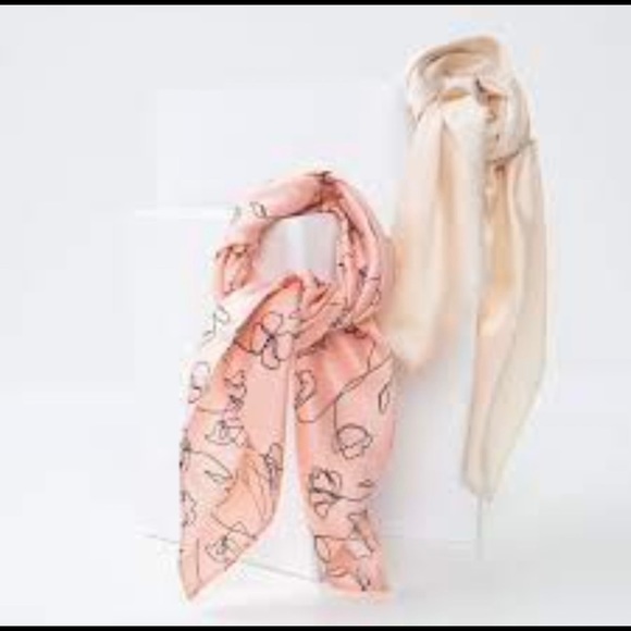 lark & Ives Accessories - Lark & Ives hair scarf bundle. BNWT. Pink & cream